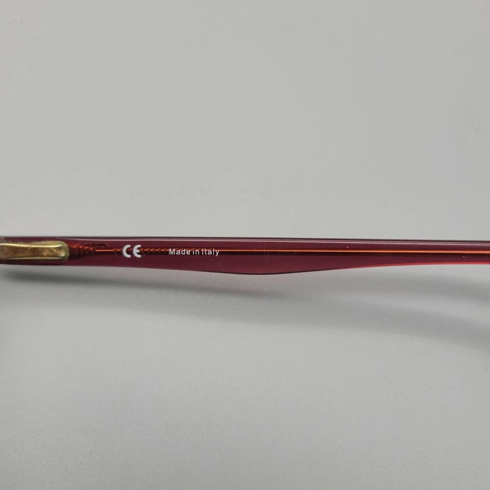 Givenchy VGV A25 Burgundy Gold Semi Rimless Eyeglass Frames 54-17-140 Italy